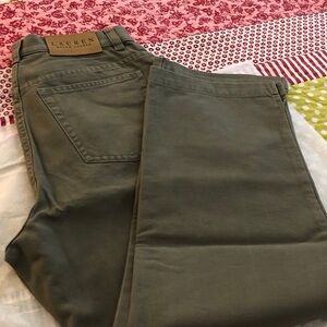 Lauren Ralph Lauren olive green cropped five pocket jean style pants
